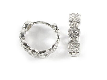 10K White Gold C.Z Huggy Earrings 10K White Gold C.Z Huggy Earrings