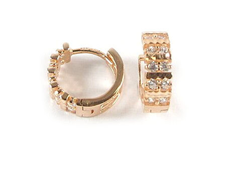 10K Rose Gold C.Z Huggy Earrings