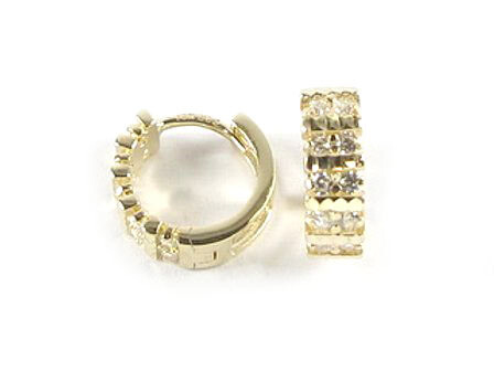10K Yellow Gold C.Z Huggy Earrings 10K Yellow Gold C.Z Huggy Earrings