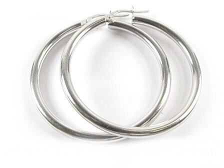 10K White Gold Polished Hoop Earrings 10K White Gold Polished Hoop Earrings