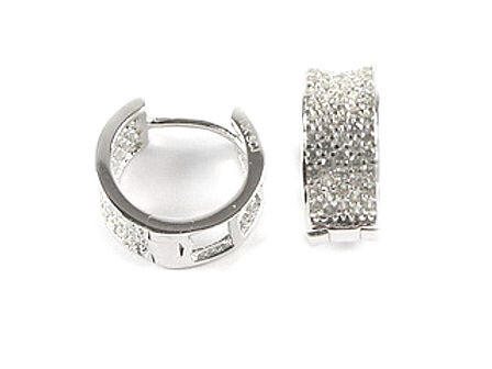 10K White Gold C.Z Huggy Earrings 10K White Gold C.Z Huggy Earrings