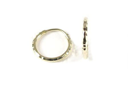 10K Yellow Gold Grooved Sleeper Earrings