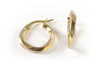 10K Yellow, White & Rose Gold Hoop Earrings 10K Yellow, White & Rose Gold Hoop Earrings