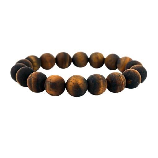 Frosted Tiger Eye Elastic Bracelet 6, 8 &amp; 10mm