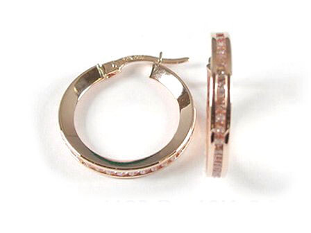 10K Rose Gold C.Z Huggy Earrings