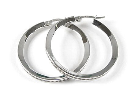 10K White Gold C.Z Huggy Earrings 10K White Gold C.Z Huggy Earrings
