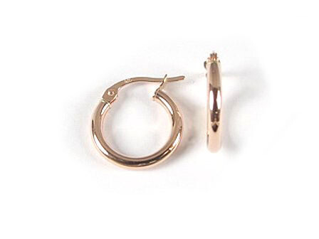 10K Rose Gold Polished Hoop Earrings