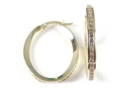10K Yellow Gold C.Z Huggy Earrings 10K Yellow Gold C.Z Huggy Earrings