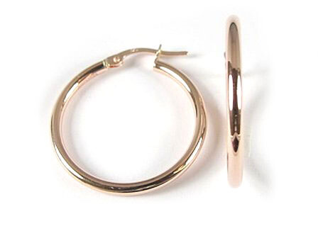 10K Rose Gold Polished Hoop Earrings