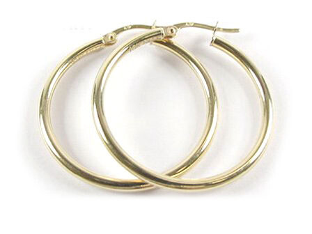 10K Yellow Gold Polished Hoop Earrings