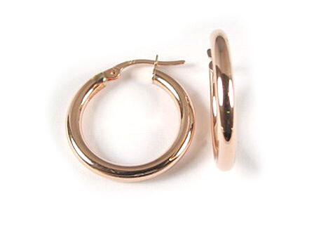 10K Rose Gold Polished Hoop Earrings