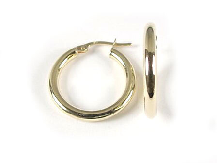 10K Yellow Gold Polished Hoop Earrings