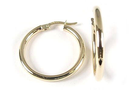 10K Yellow Gold Polished Hoop Earrings