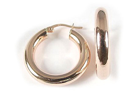 10K Rose Gold Polished Hoop Earrings