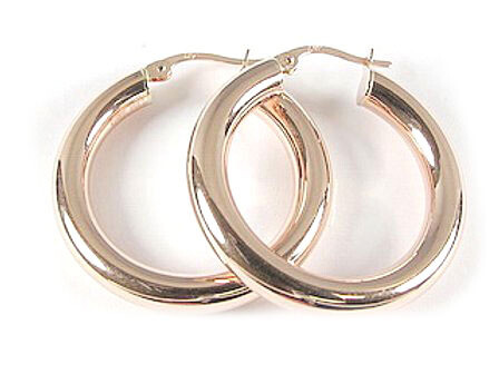 10K Rose Gold Polished Hoop Earrings