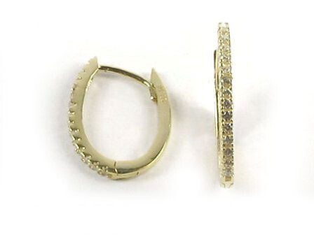 10K Yellow Gold C.Z Hoop Earrings 10K Yellow Gold C.Z Hoop Earrings