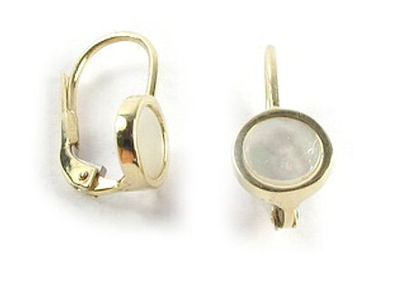 10K Yellow Gold Opal Lever Back Earrings