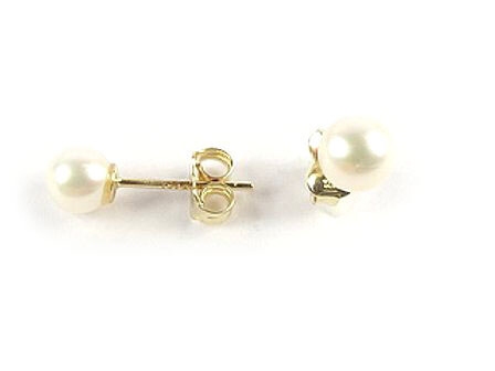 10K Yellow Gold Pearl Ball Stud Earrings 10K Yellow Gold Pearl Ball Stud Earrings