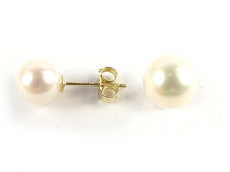 10K Yellow Gold Pearl Ball Stud Earrings 10K Yellow Gold Pearl Ball Stud Earrings