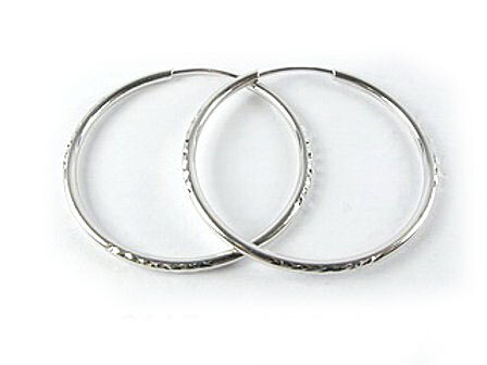 10K White Gold Shimmer Cut Sleeper Earrings 10K White Gold Shimmer Cut Sleeper Earrings