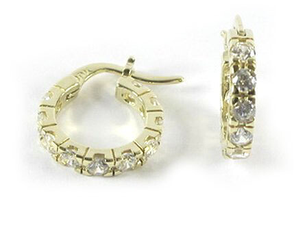 10K Yellow Gold C.Z Huggy Earrings 10K Yellow Gold C.Z Huggy Earrings