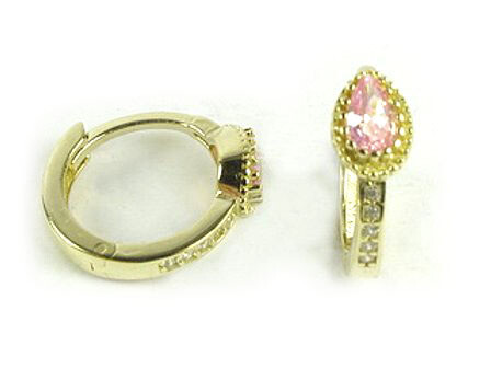 10K Yellow Gold C.Z Colored Stone Earrings 10K Yellow Gold C.Z Colored Stone Earrings