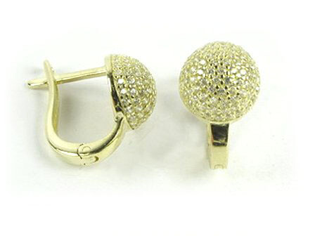 10K Yellow Gold C.Z Dome Earrings 10K Yellow Gold C.Z Dome Earrings