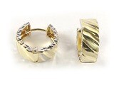 10K Yellow Gold Shimmer Cut Huggy Earrings