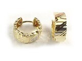 10K Yellow Gold Shimmer Cut Huggy Earrings