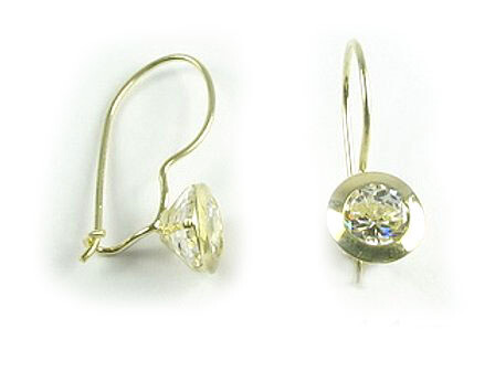 10K Yellow Gold C.Z Earrings