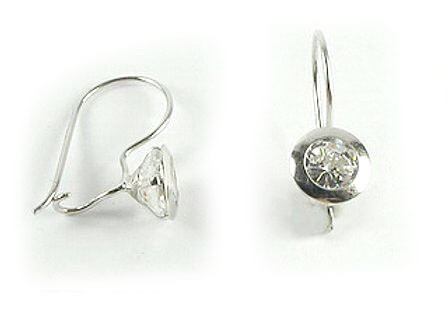 10K White Gold C.Z Earrings