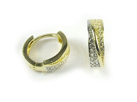 10K Yellow & White Gold C.Z Earrings 10K Yellow & White Gold C.Z Earrings