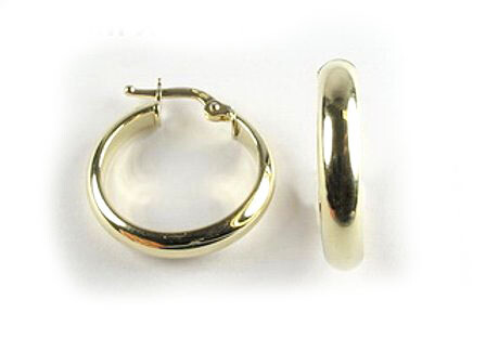 10K Yellow Gold Polished Hoop Earrings