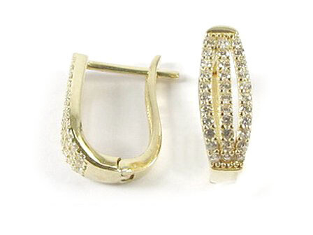 10K Yellow Gold C.Z Lever Earrings 10K Yellow Gold C.Z Lever Earrings