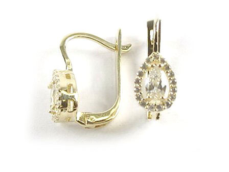 10K Yellow Gold C.Z Oval Earrings 10K Yellow Gold C.Z Oval Earrings