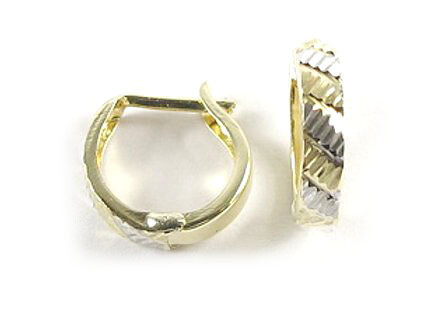 10K Yellow gold Shimmer Cut Lever Back Earrings