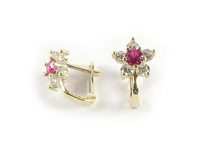 10K Yellow Gold Colored C.Z Flower Earrings 10K Yellow Gold Colored C.Z Flower Earrings