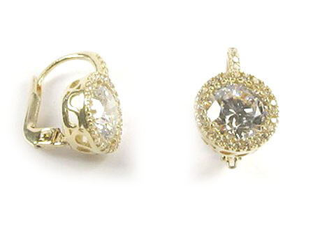 10K Yellow Gold C.Z Lever Back Earrings 10K Yellow Gold C.Z Lever Back Earrings