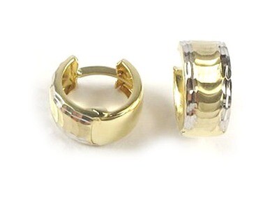 10K Yellow Gold Shimmer Cut Huggy Earrings 10K Yellow Gold Shimmer Cut Huggy Earrings