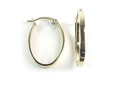 10K Yellow Gold Lever Back Polished Hoop Earrings