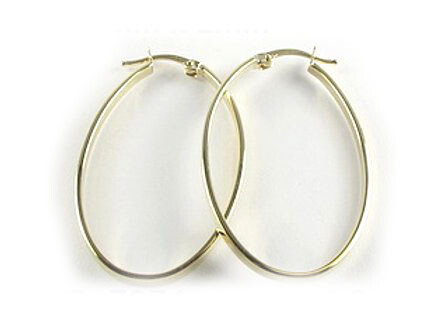 10K Yellow Gold Polished Lever Back Hoop Earrings
