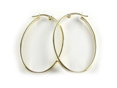 10K Yellow Gold Polished Lever Back Hoop Earrings