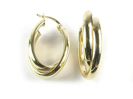 10K Yellow Gold Polished Hoop Earrings