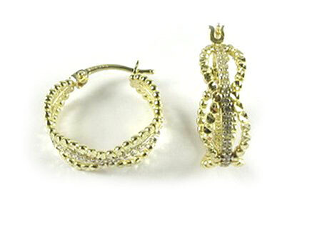 10K Yellow Gold C.Z Loop Earrings 10K Yellow Gold C.Z Loop Earrings
