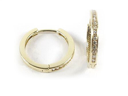10K Yellow Gold C.Z Huggy Earrings 10K Yellow Gold C.Z Huggy Earrings