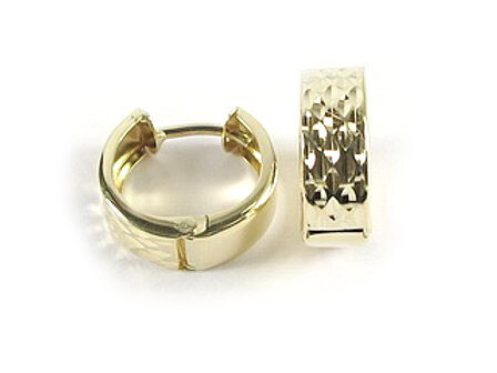 10K Yellow Gold Shimmer Cut Huggy Earrings