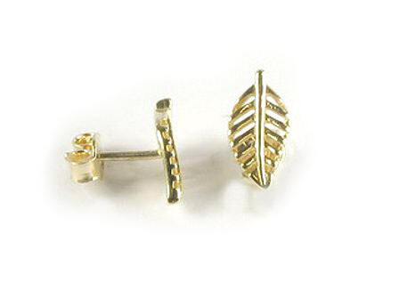 10K Yellow Gold Leaf Stud Earrings 10K Yellow Gold Leaf Stud Earrings