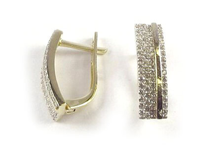 10K Yellow Gold C.Z Lever Back Earrings 10K Yellow Gold C.Z Lever Back Earrings