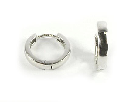 10K White Gold Polished Huggy Earrings