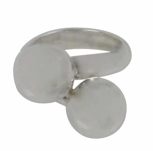 Sterling Silver Ring With 12mm Double Ball Bead